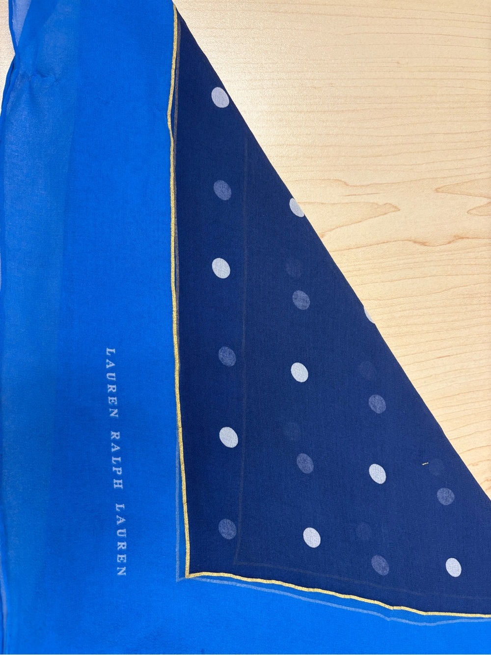 Lauren Ralph Lauren scarf- square Navy/Teal with yellow accents.Perfect for Fall